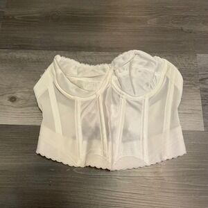 Vintage BackLess by Young Smoothie White Strapless Bustier Corset 34B USA 482